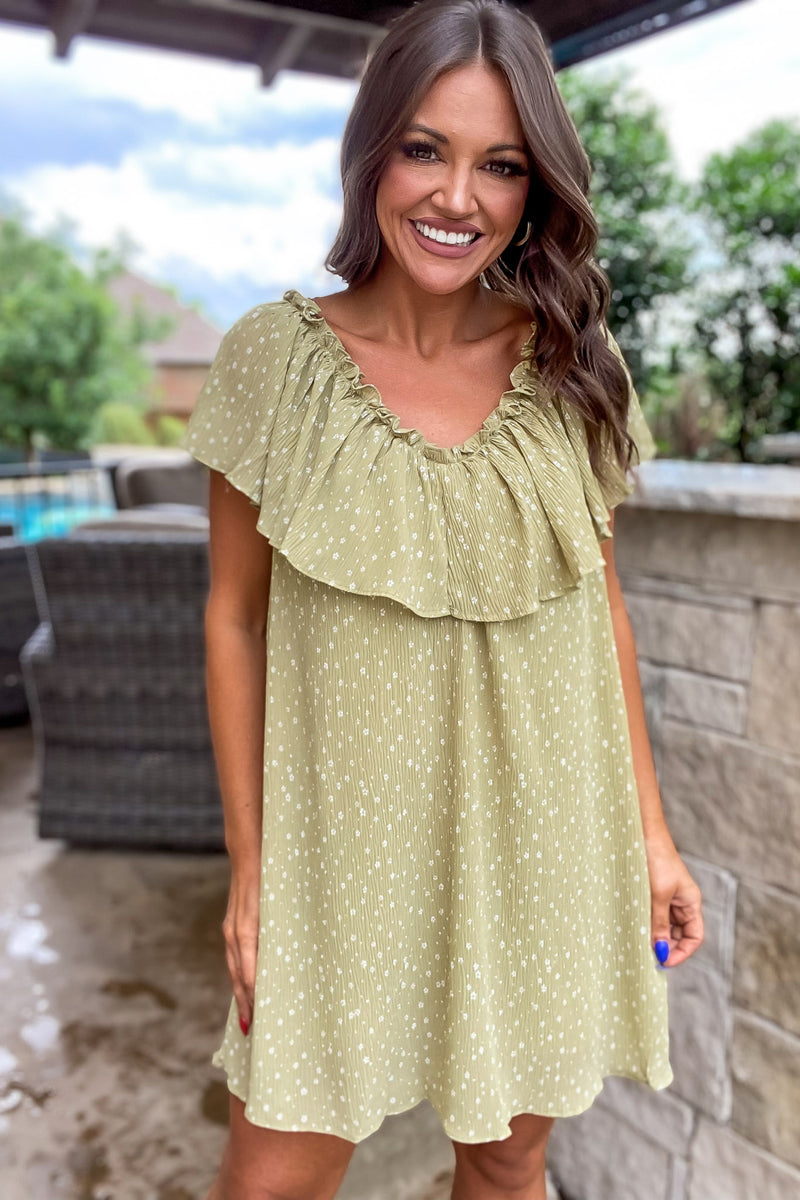 It's My Life Moss Floral Mini Dress