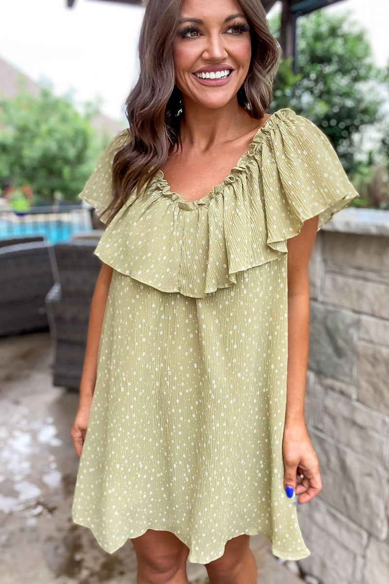 It's My Life Moss Floral Mini Dress