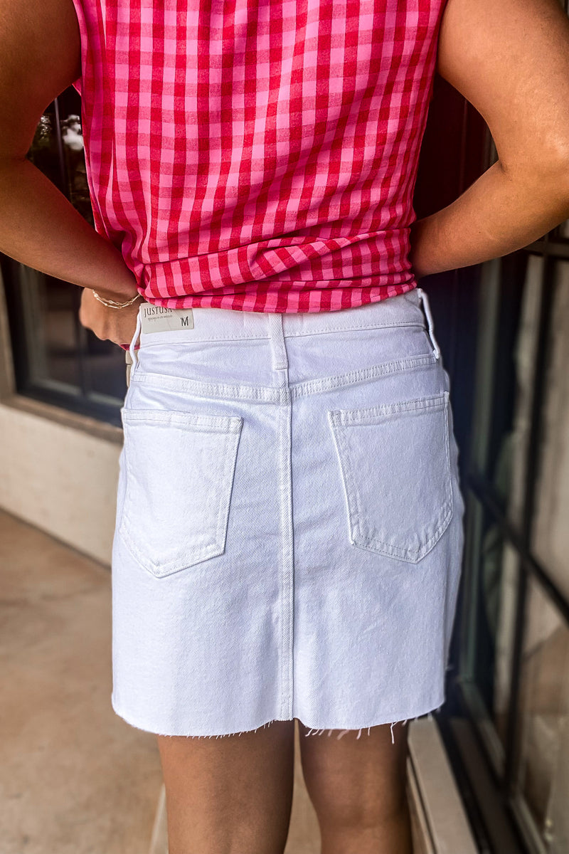 90's Vintage Mini Skirt White Skirt