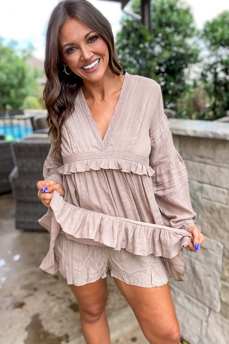 Clear Your Mind Ruffle Romper