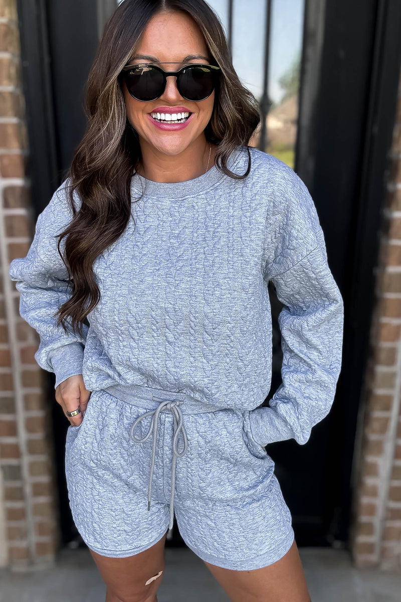 Heather Grey Cable Knitted Top