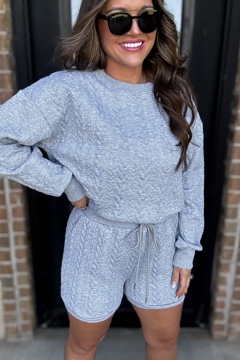 Heather Grey Cable Knitted Short