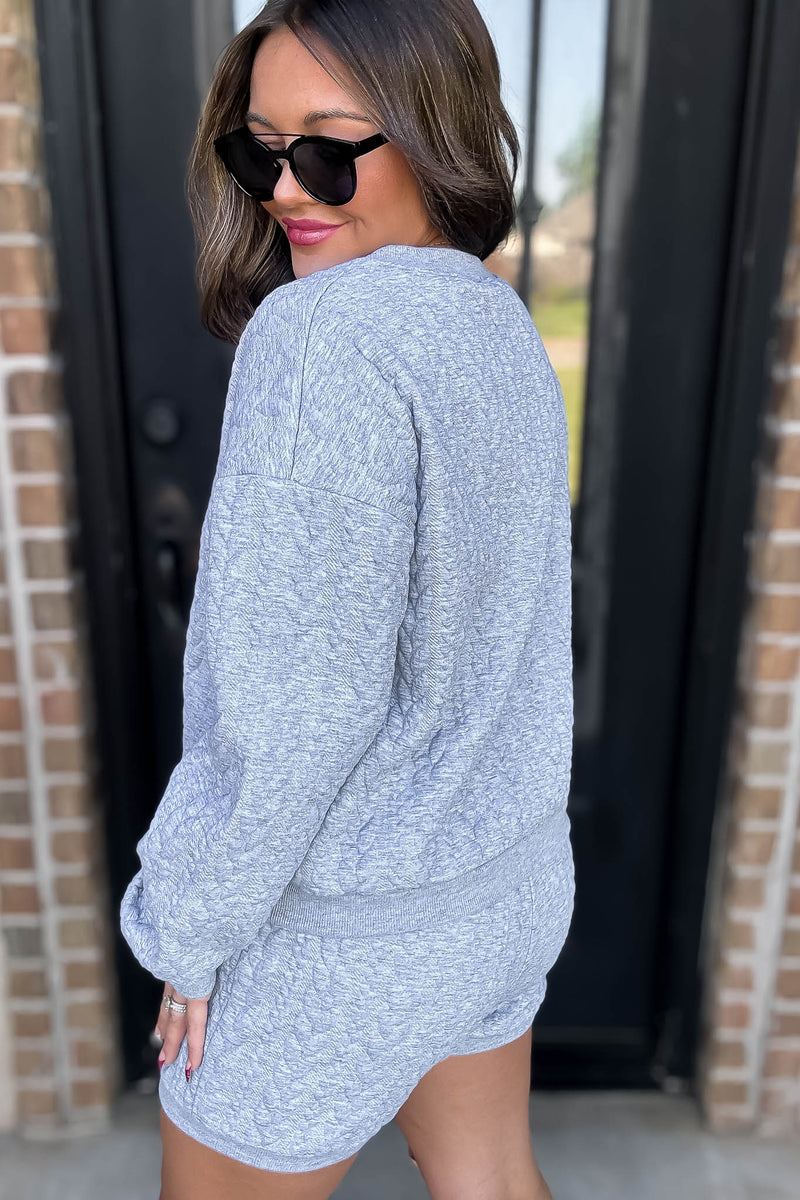 Heather Grey Cable Knitted Top