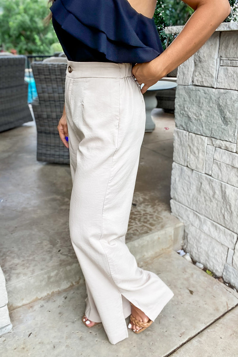 Carrying Your Love Tan Wide Leg Pants