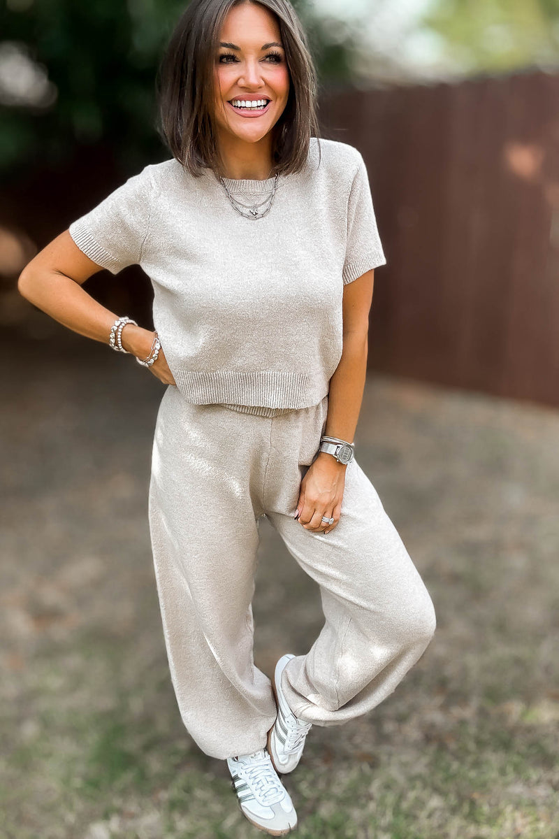 Mable Taupe Sweater Pants