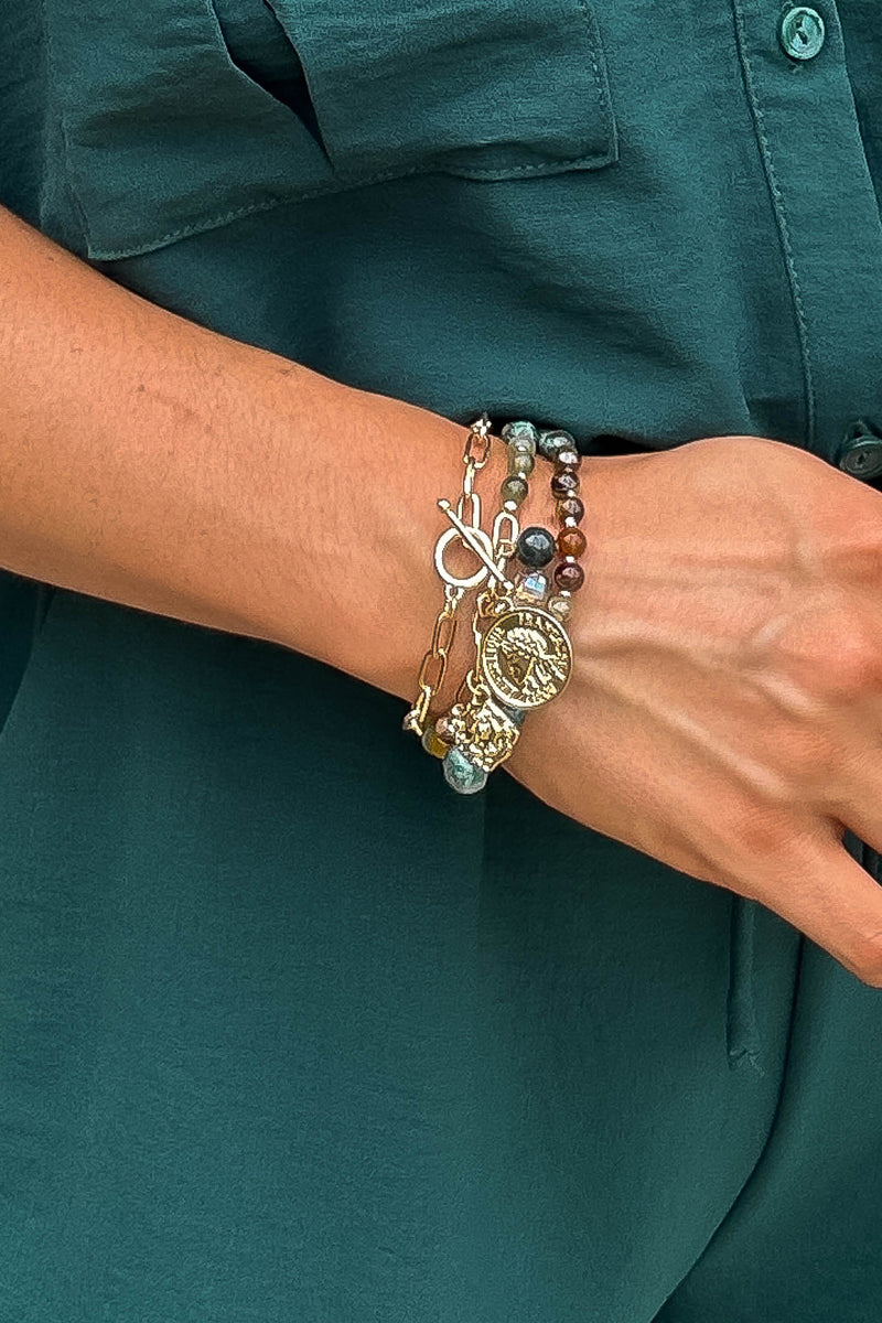 Jade Toggle Three Bracelet Set