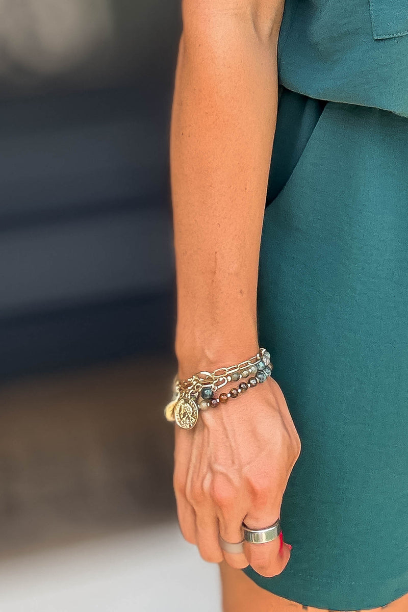 Jade Toggle Three Bracelet Set
