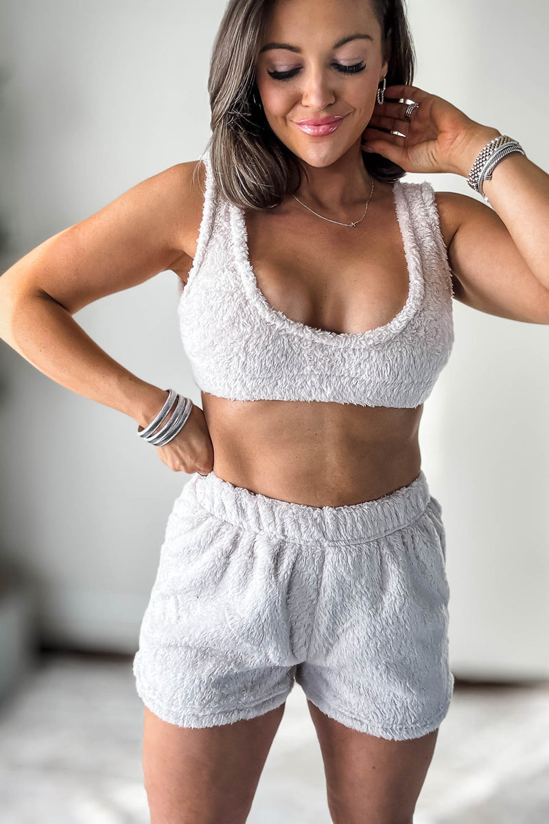 Cozy Fleece Milk Tea 3 Piece Cardigan Pajama Set