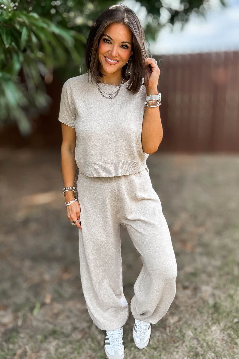 Mable Taupe Sweater Pants