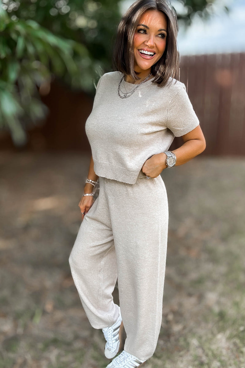 Mable Taupe Sweater Pants