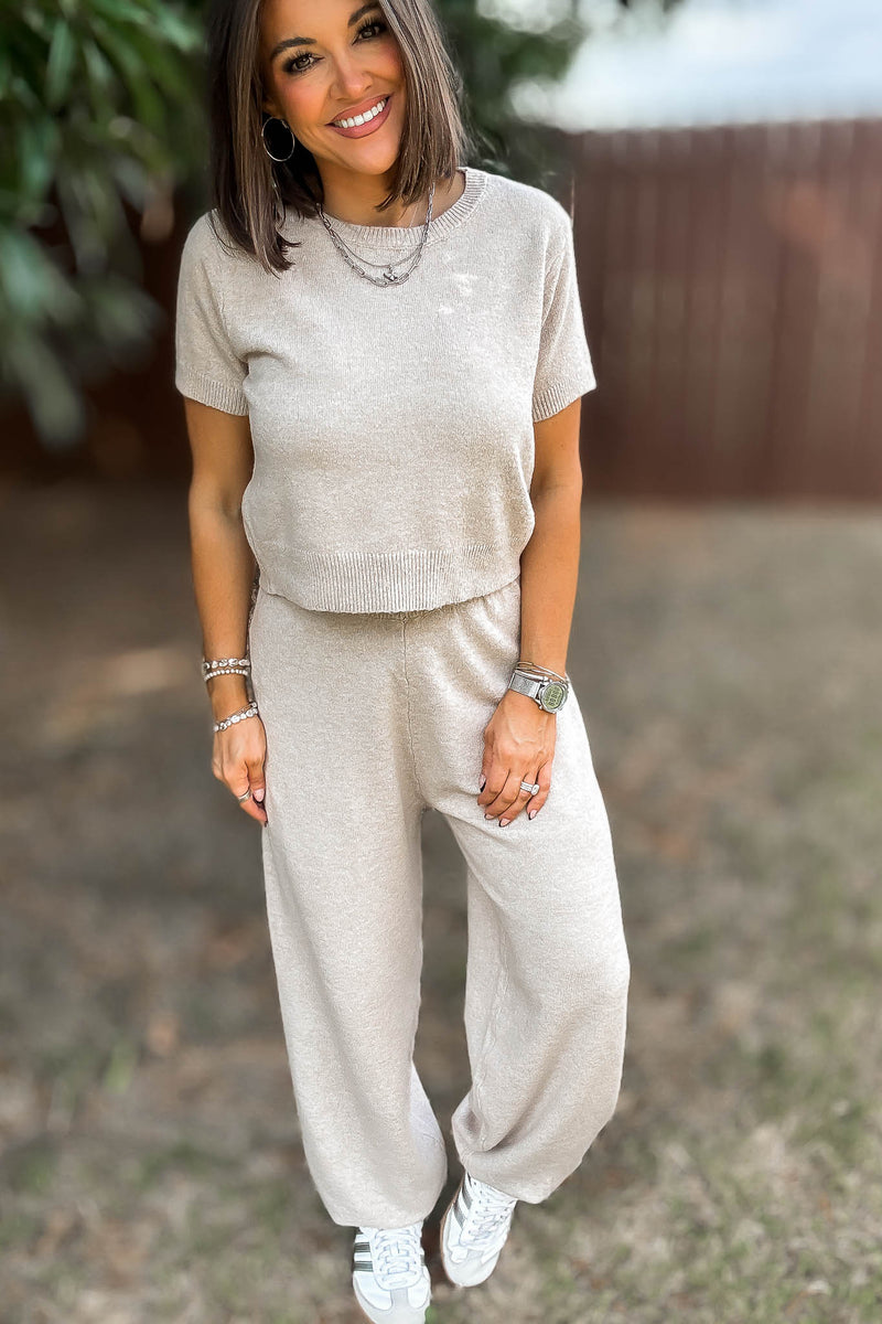 Mable Taupe Sweater Pants
