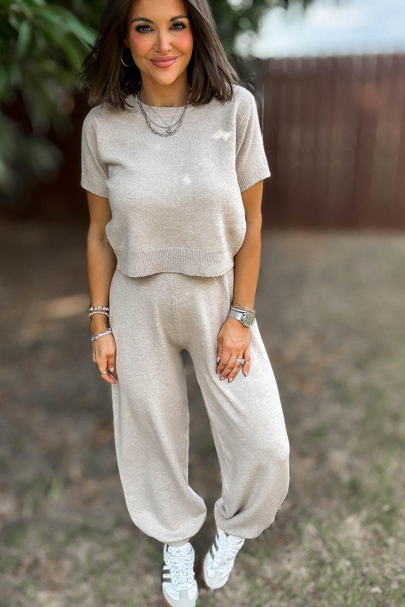 Mable Taupe Sweater Pants