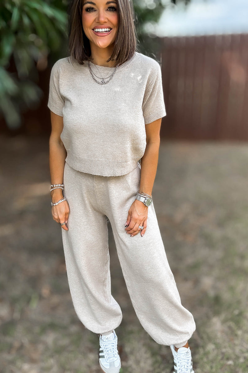 Mable Taupe Sweater Pants