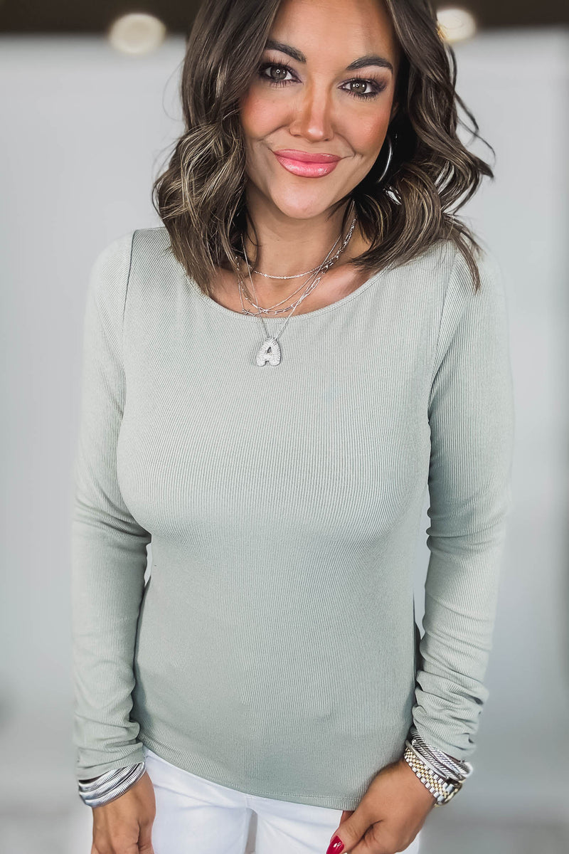 Barely There Shadow Boat Neck Micro-Ribbed Top