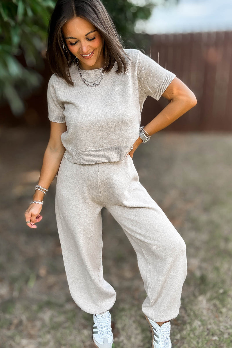 Mable Taupe Sweater Pants