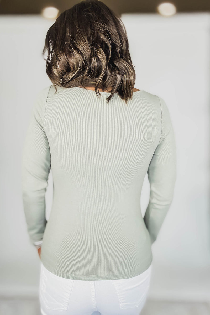 Barely There Shadow Boat Neck Micro-Ribbed Top