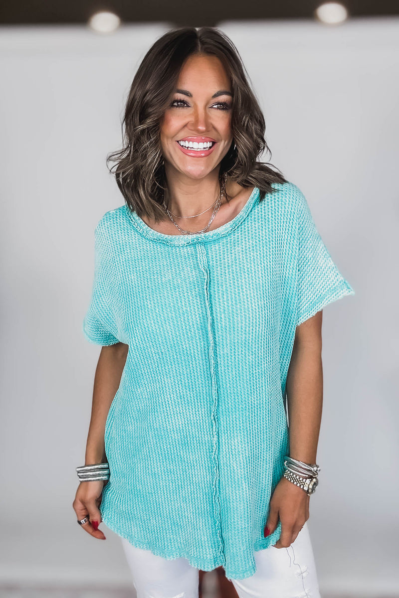 Washed Up Baby Waffle Short Sleeve Top