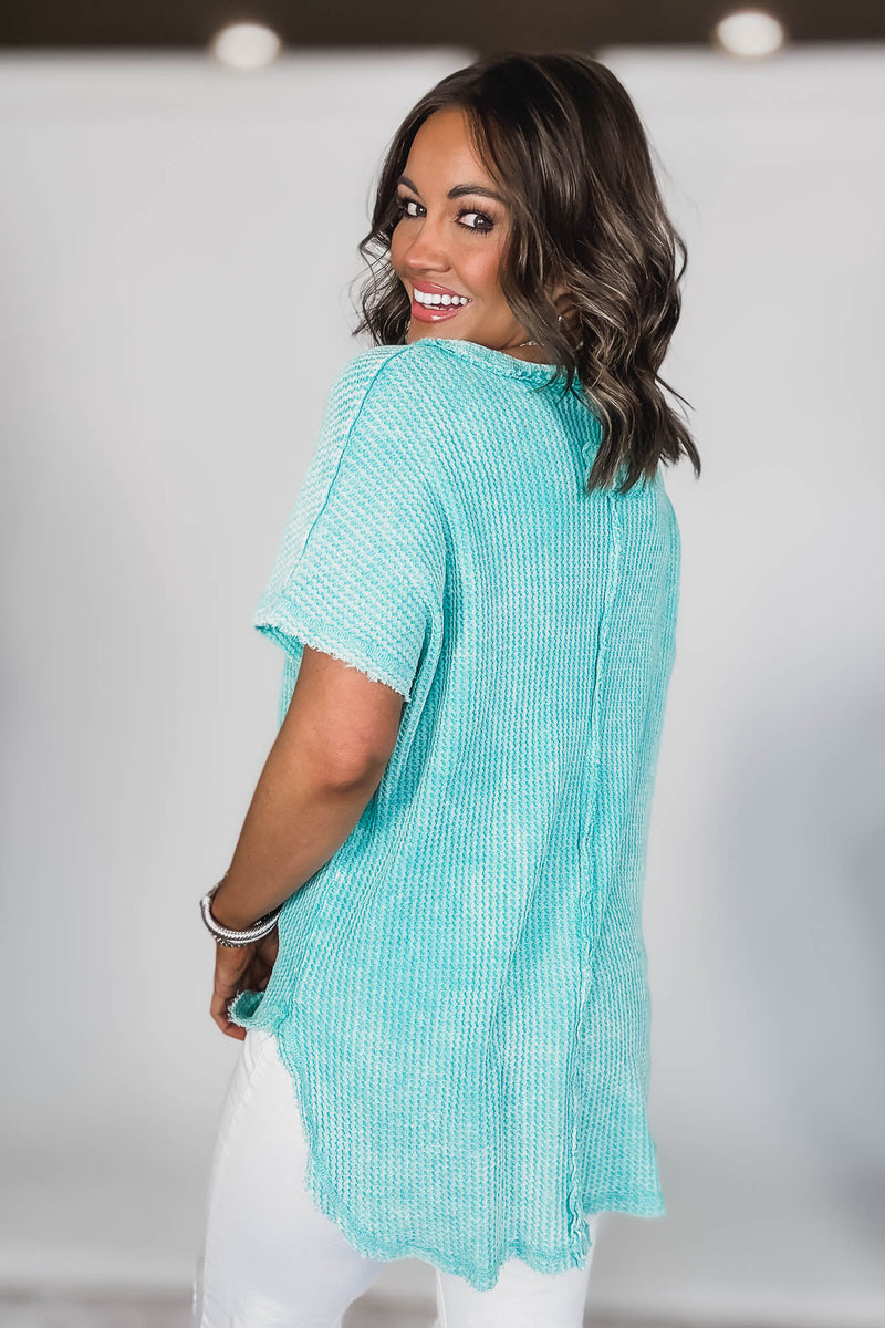 Washed Up Baby Waffle Short Sleeve Top