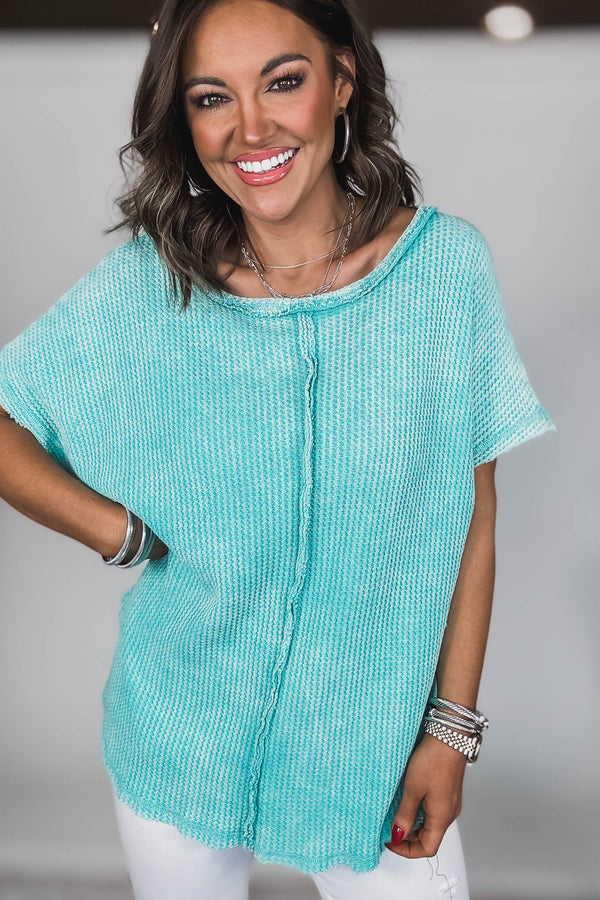 Washed Up Baby Waffle Short Sleeve Top