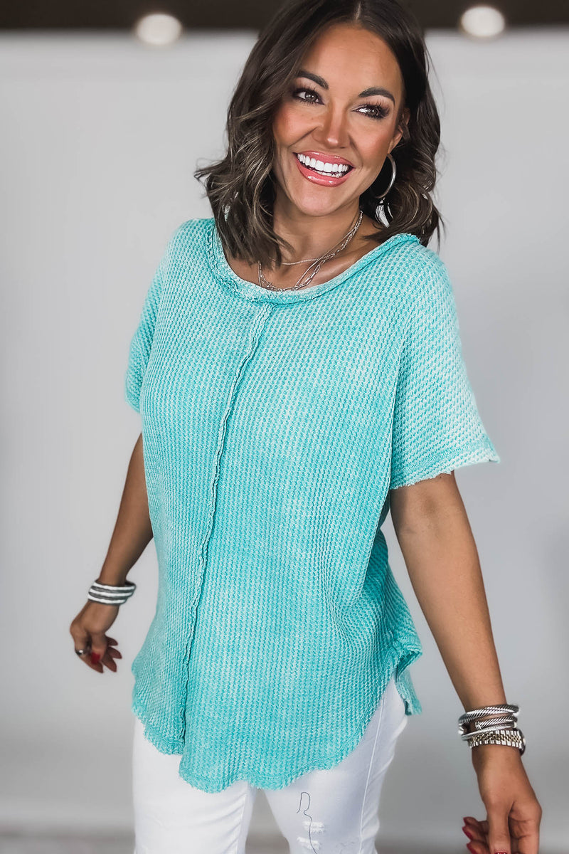 Washed Up Baby Waffle Short Sleeve Top