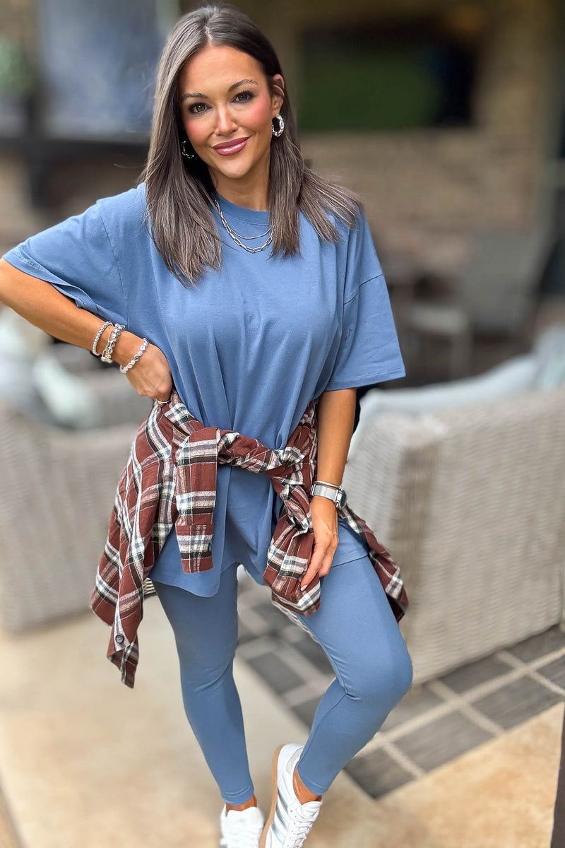 Brown Loose Fit Plaid Button Detail Top With Pocket
