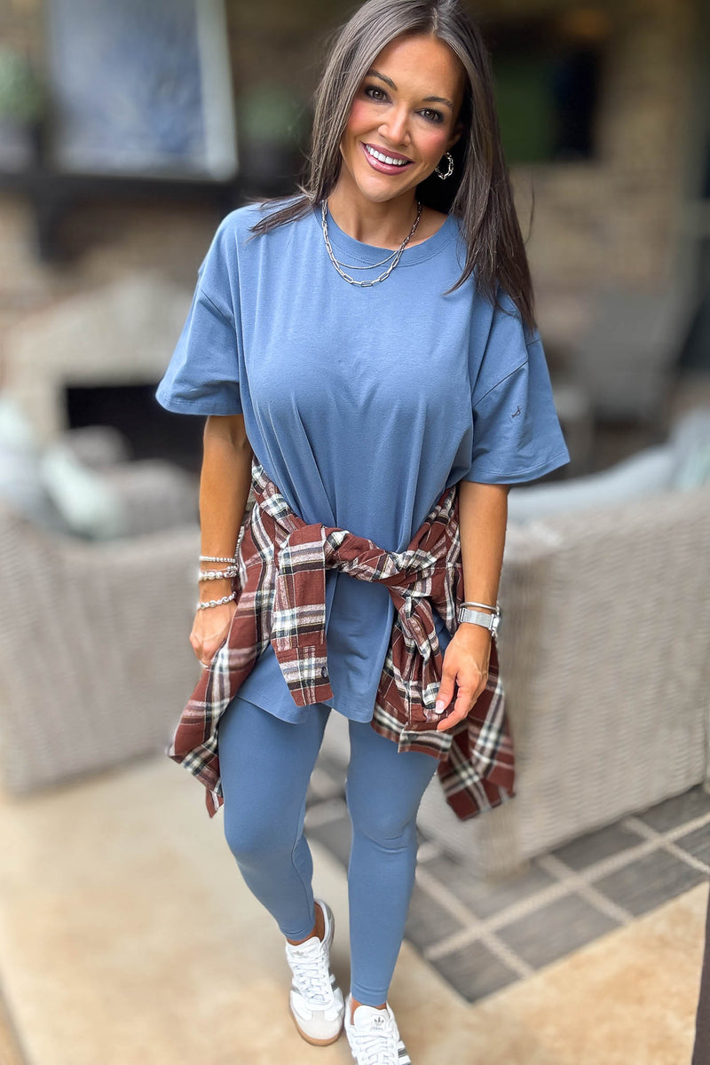 Brown Loose Fit Plaid Button Detail Top With Pocket