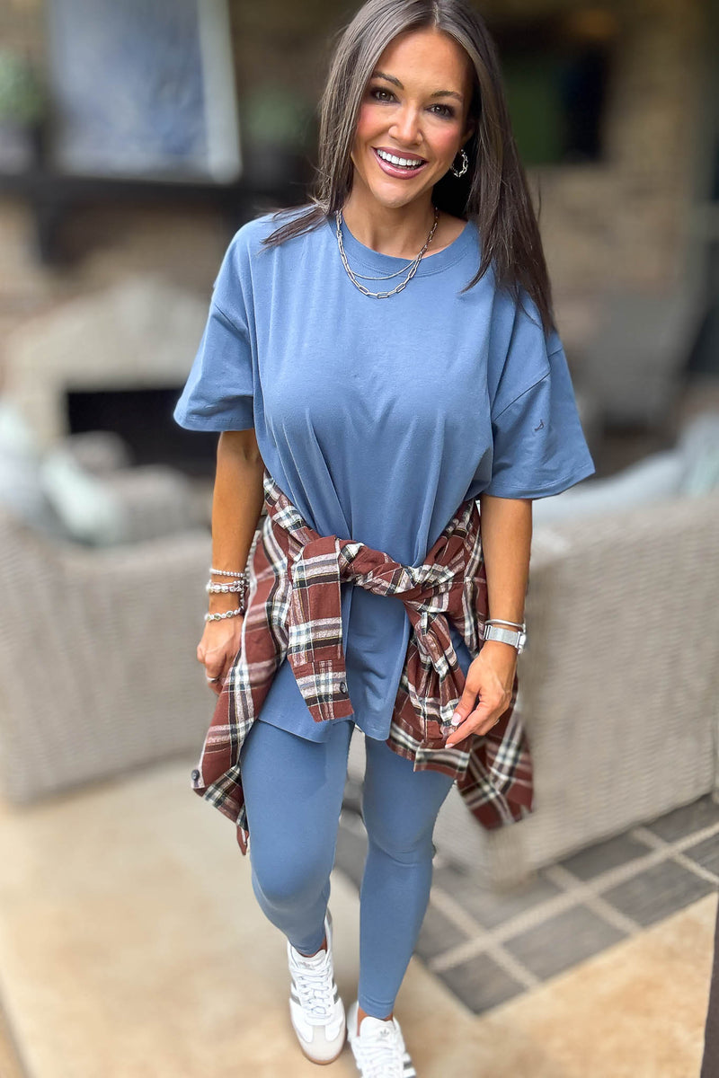 Brown Loose Fit Plaid Button Detail Top With Pocket