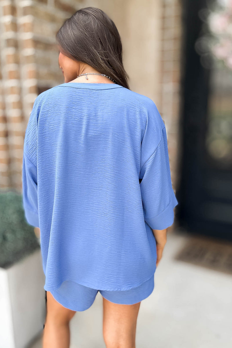The Nothing But Time Jodifl Blue Top