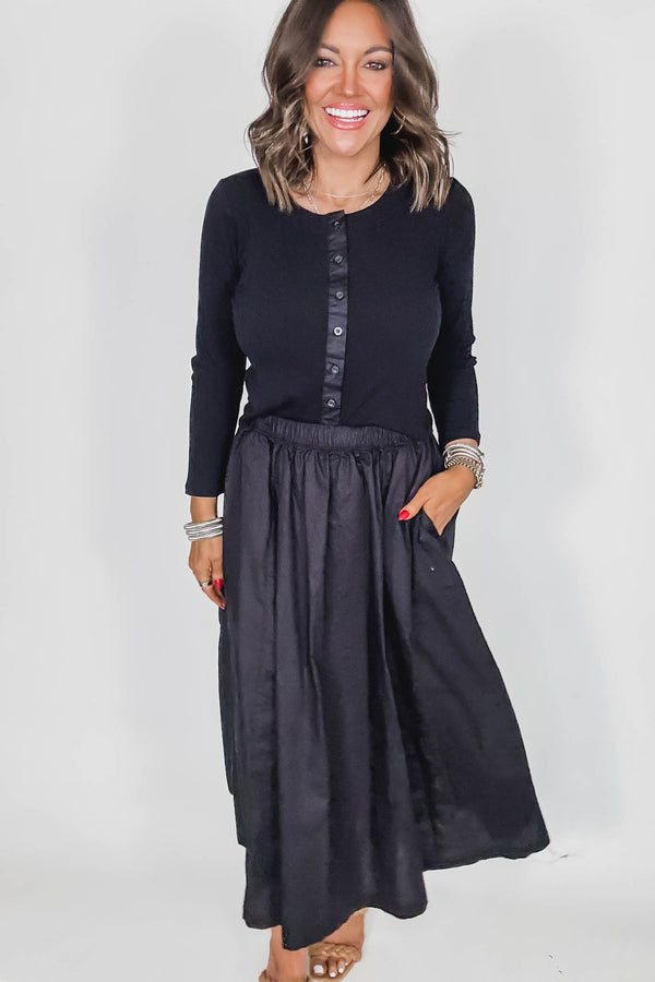 Spring Breeze Black Skirt