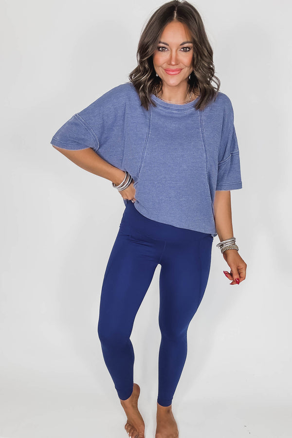 Venice Cloud Blue Depth Light Sculpt High-Waisted Leggings