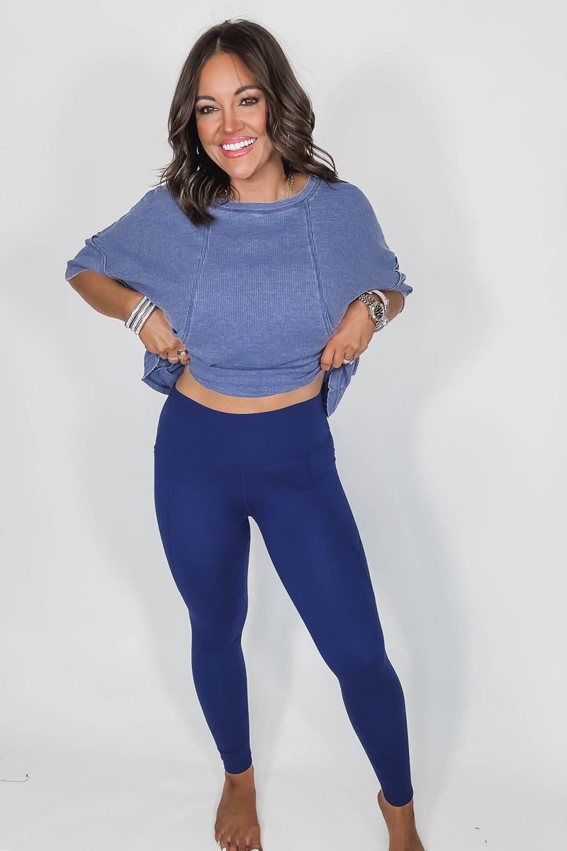 Venice Cloud Blue Depth Light Sculpt High-Waisted Leggings