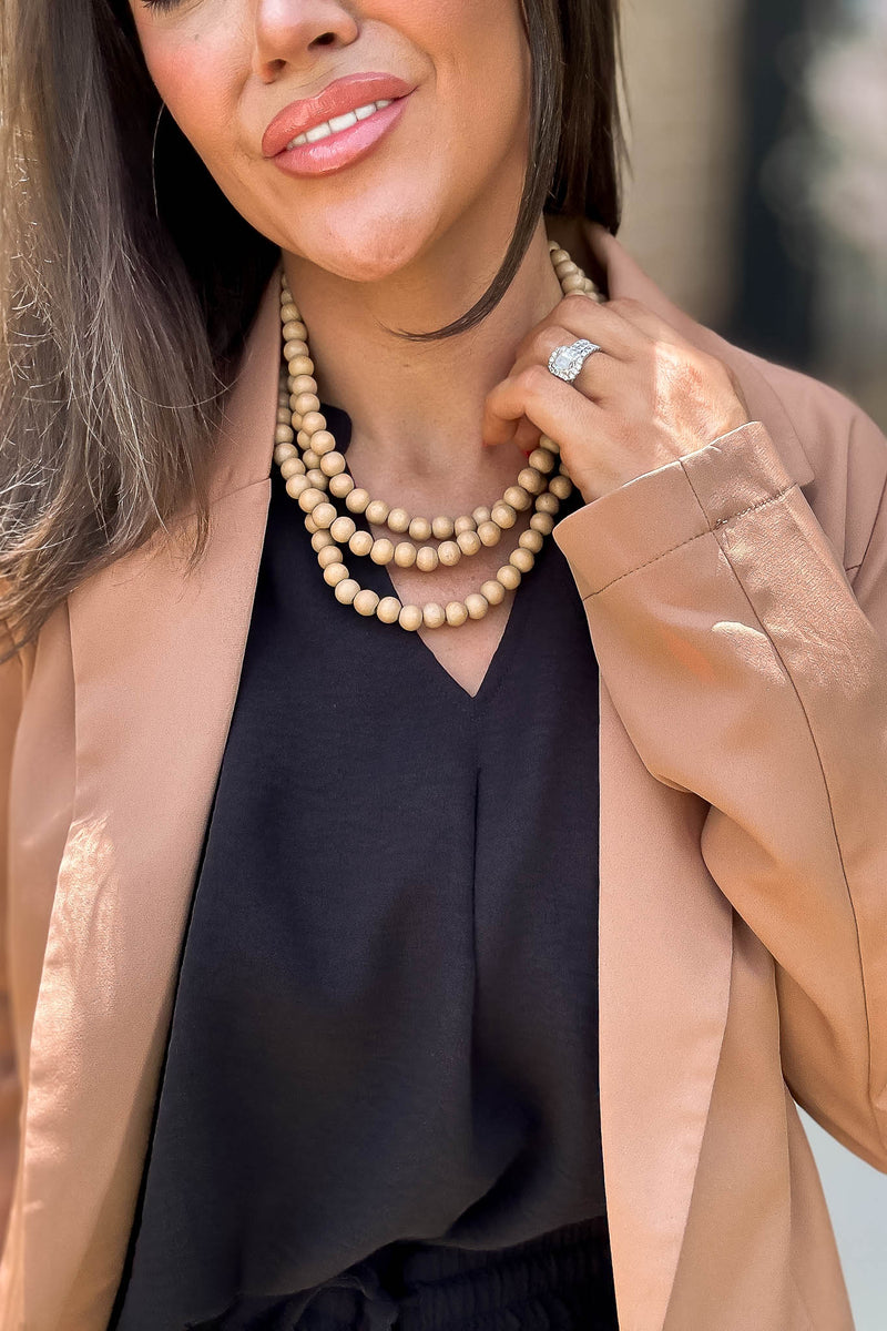 Wooden Layered Necklace