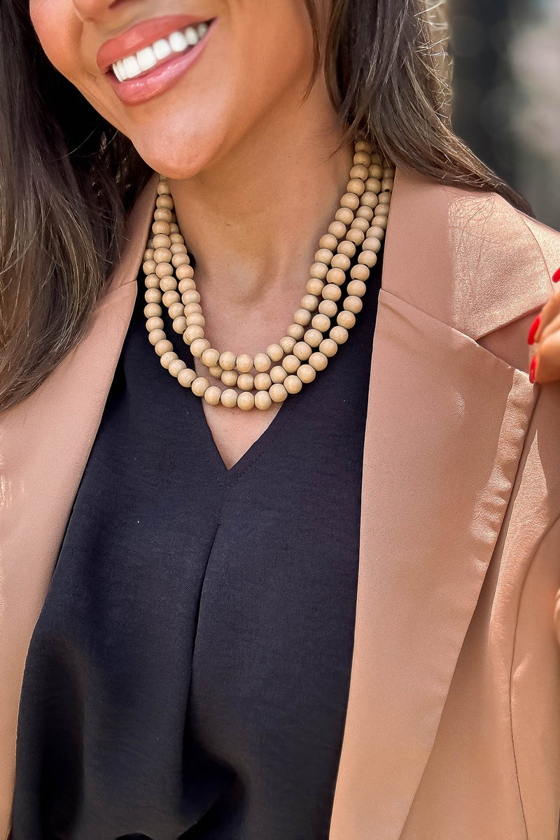 Wooden Layered Necklace