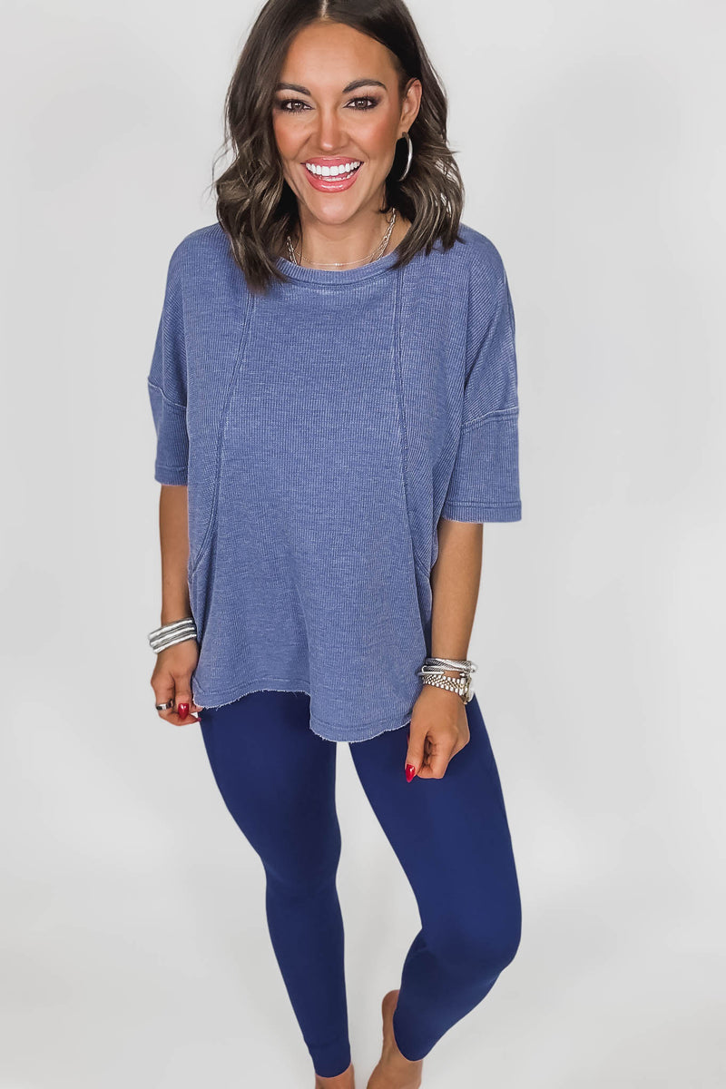 Venice Cloud Blue Depth Light Sculpt High-Waisted Leggings