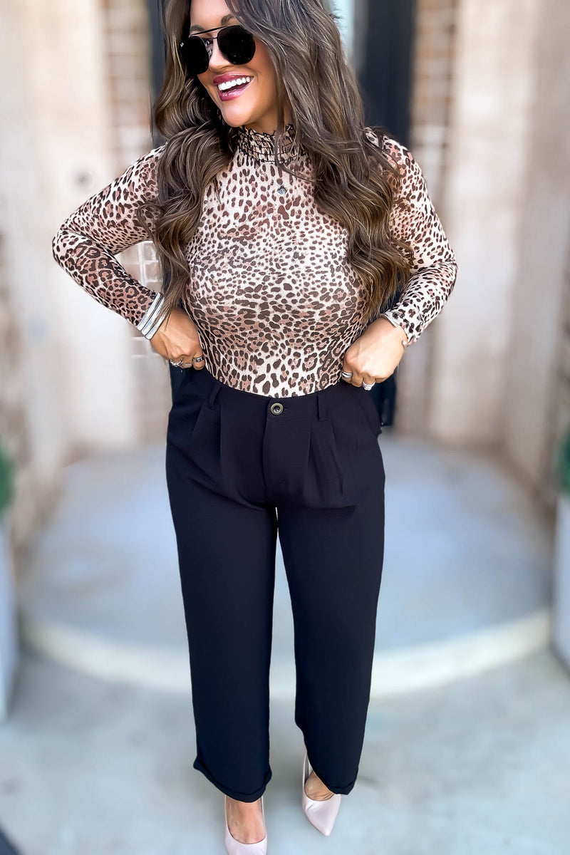 Mesh Leopard Print Bodysuit