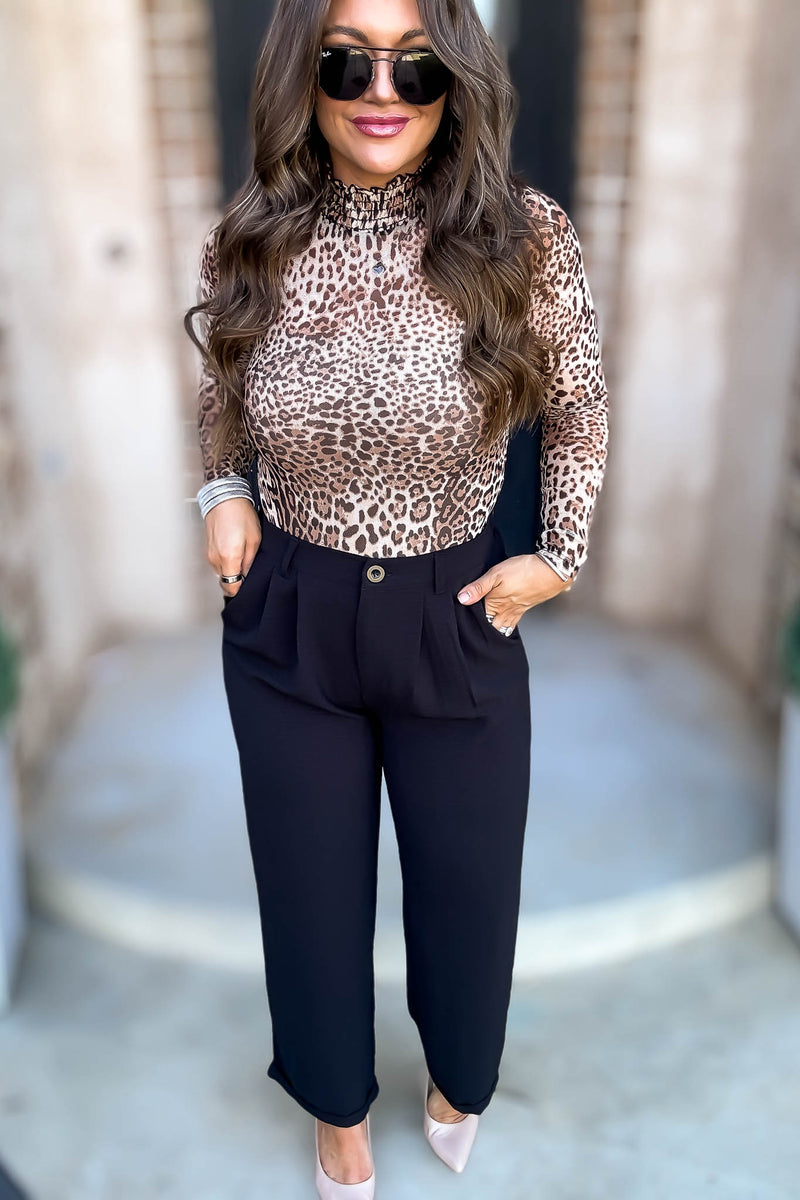 Mesh Leopard Print Bodysuit