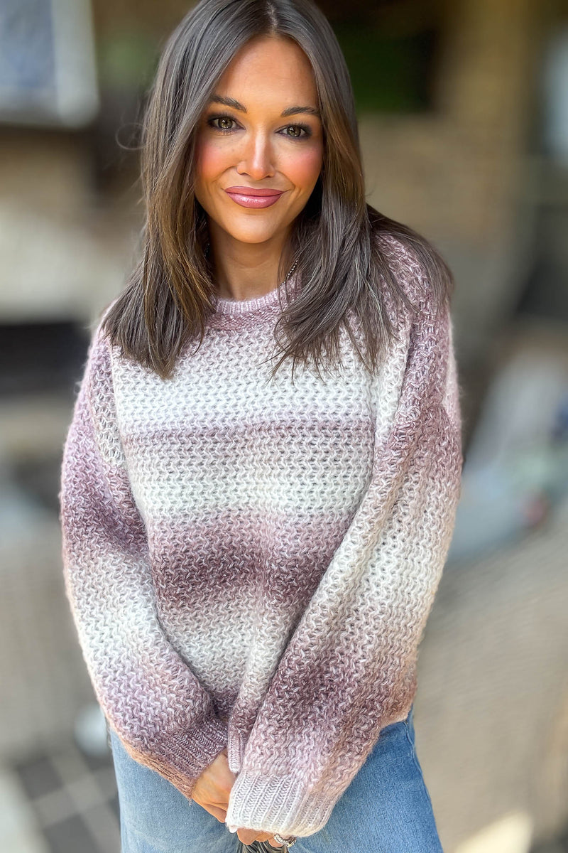 Stripe Ombre Long Sleeves Sweater
