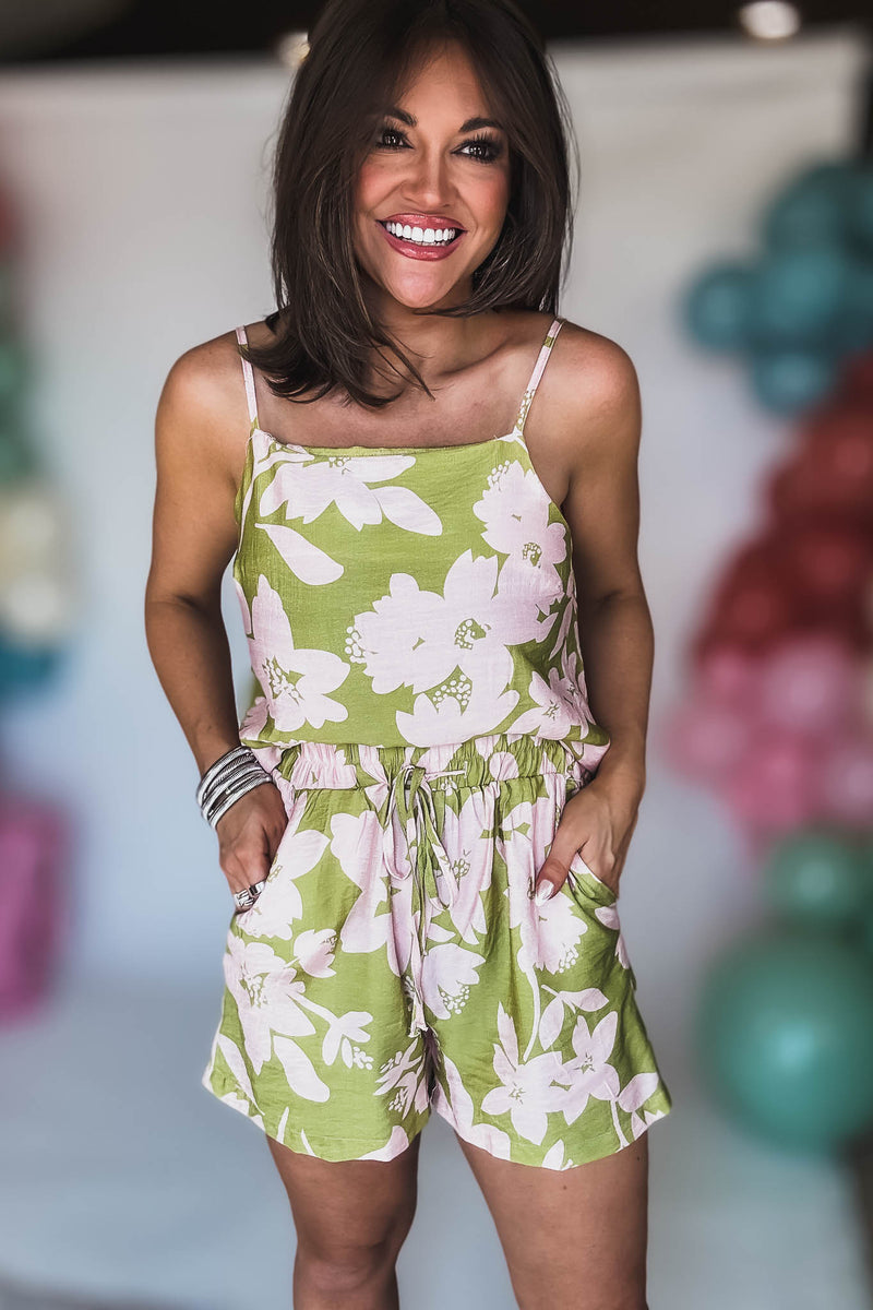 Mint And Pink Tie Back Chest Strap Top and Short Set