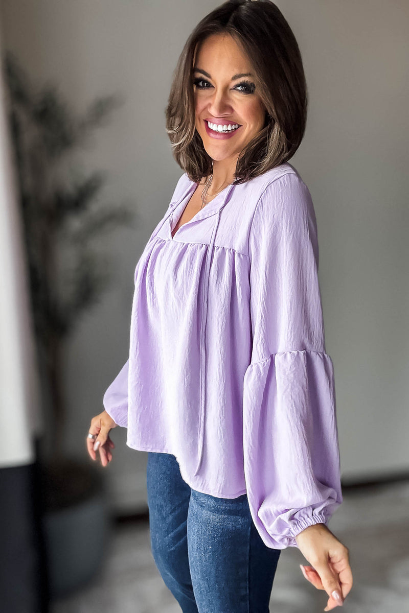Solid Lavender Baby Doll Top