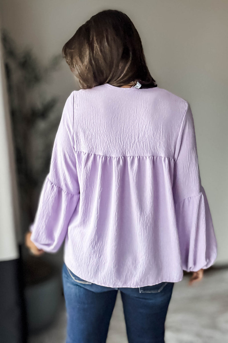 Solid Lavender Baby Doll Top