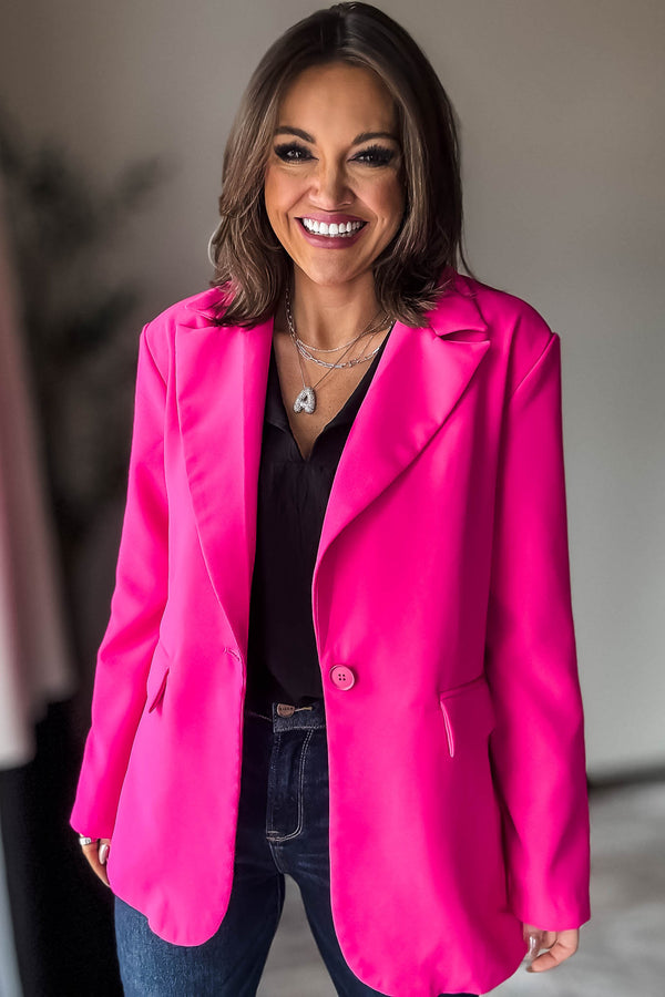 Fuchsia Long Sleeve Blazer