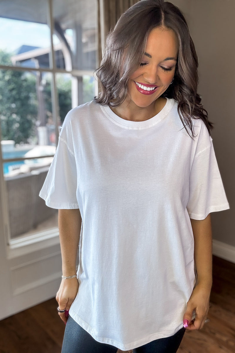 Organic Cotton White Boyfriend Tee