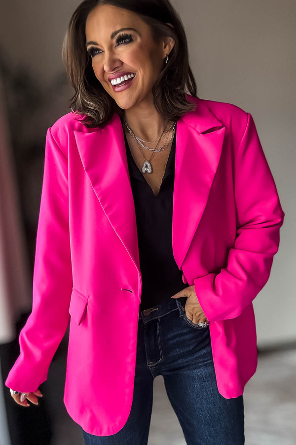 Fuchsia Long Sleeve Blazer