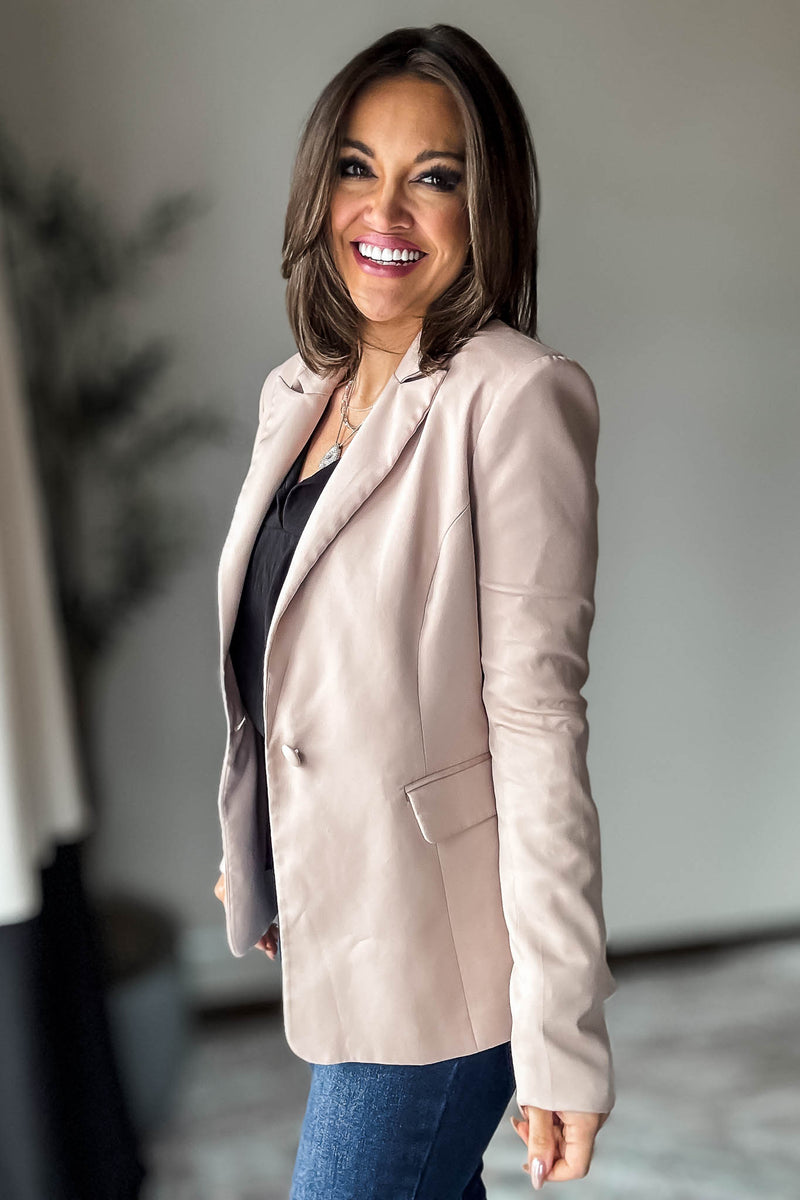 Taupe Long Sleeve Blazer