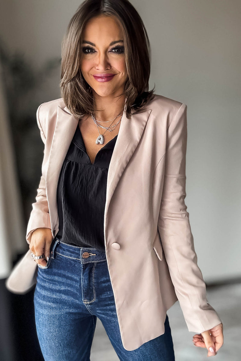 Taupe Long Sleeve Blazer