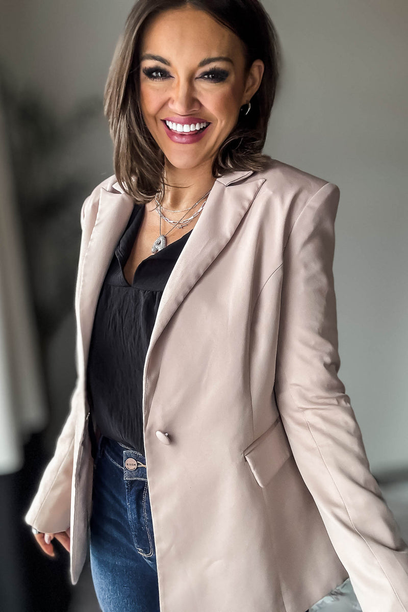 Taupe Long Sleeve Blazer