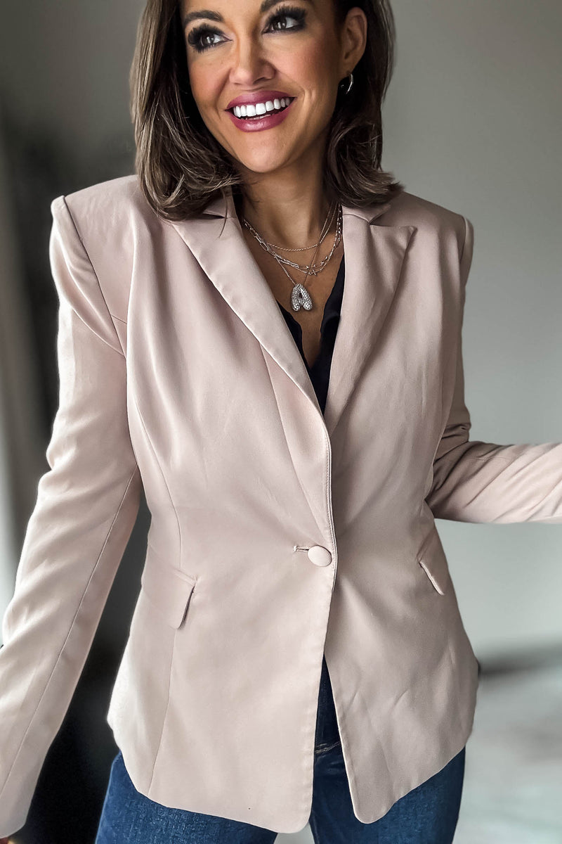 Taupe Long Sleeve Blazer