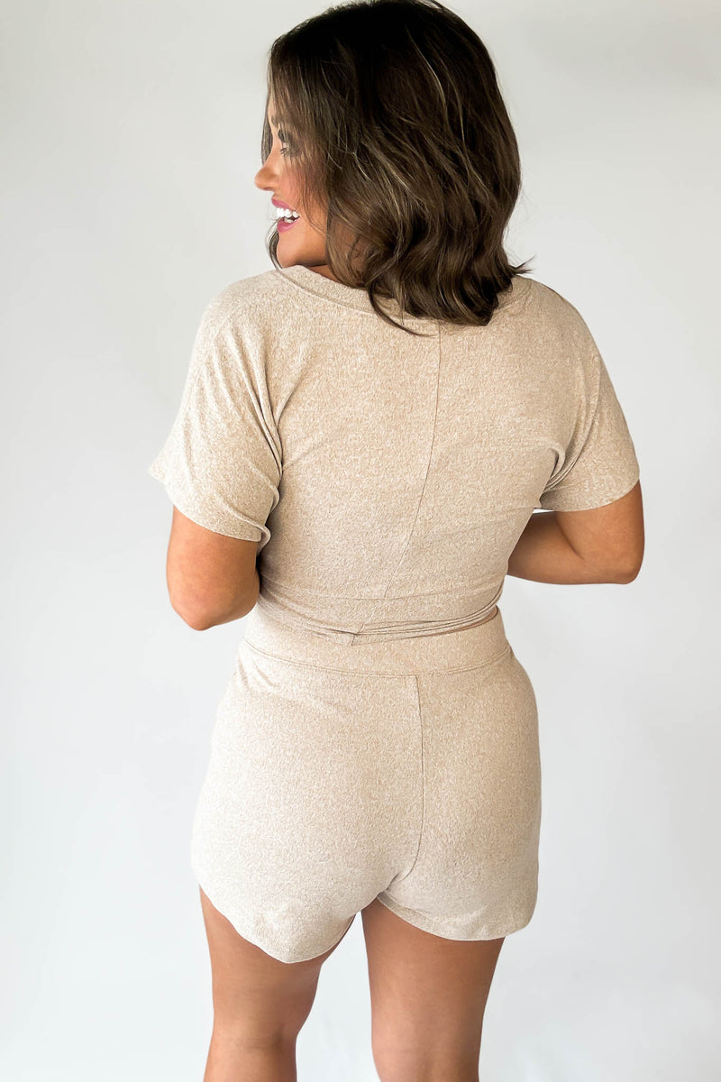 So Soft Beige Cashmere Like Shorts