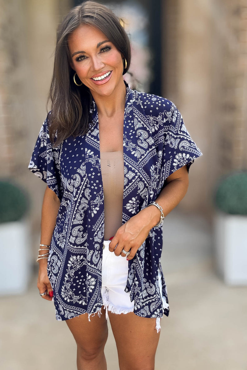 Bandana Blue Kimono