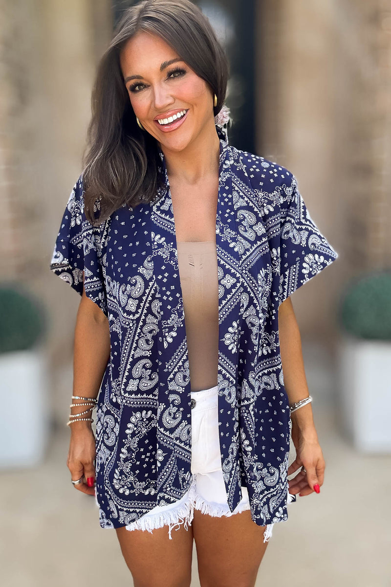 Bandana Blue Kimono